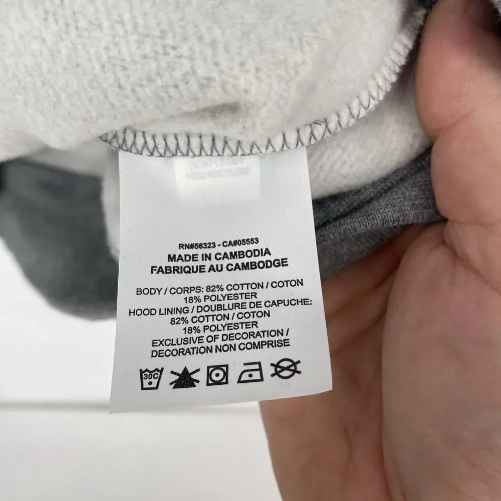 Jordan Essentials Hoodie Small Gray Embroidered Jumpman Slam Dunk Fleece DC9713